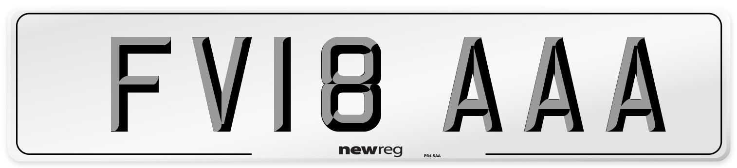 FV18 AAA Number Plate from New Reg